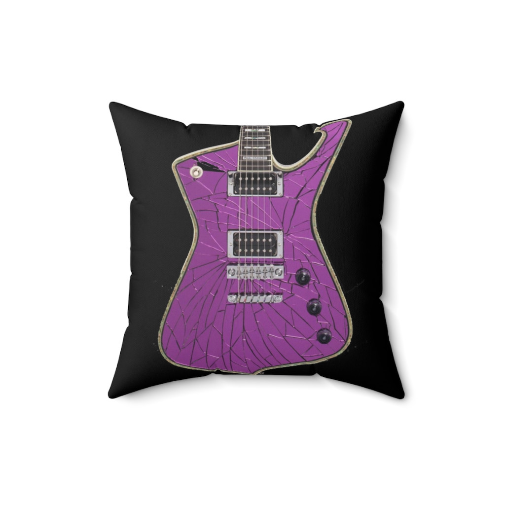 KISS Paul Stanley Ibanez PS10 Purple Mirror Iceman Pillow Spun Polyester Square