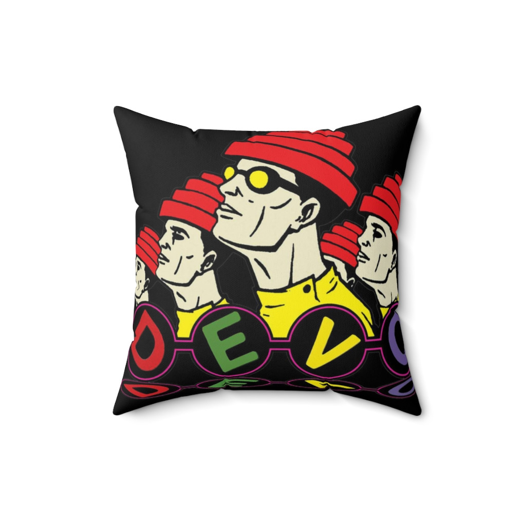 DEVO Black Pillow Spun Polyester Square Pillow gift