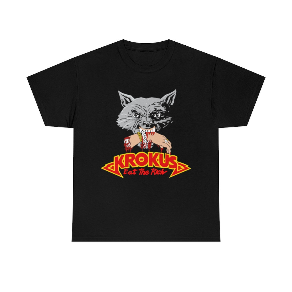 KROKUS eat the rich Heavy Metal Unisex Heavy Cotton Tee