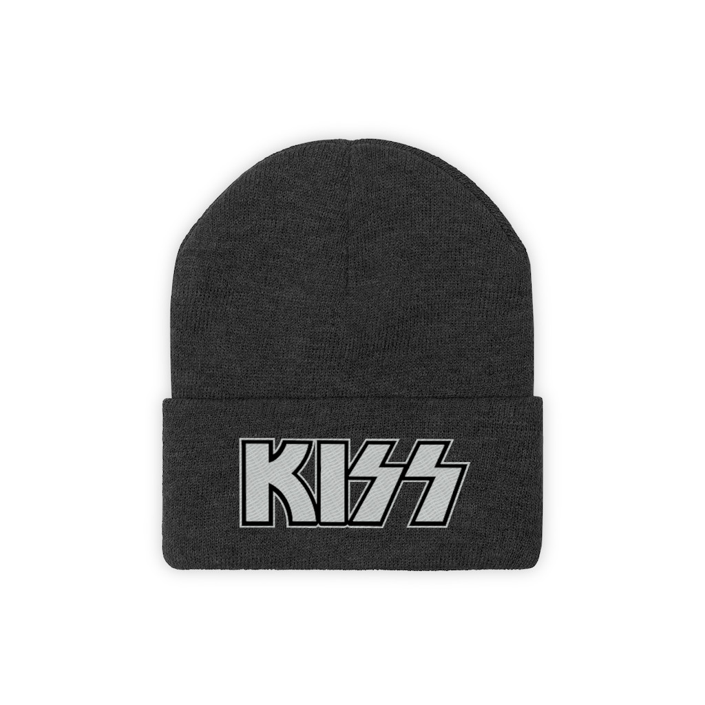 KISS Logo white Knit Beanie