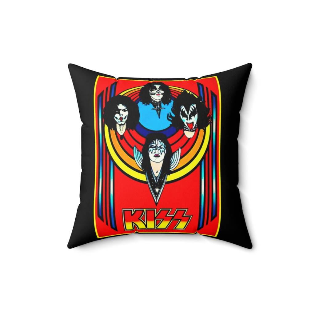KISS Black Light Poster 1975 Pillow Spun Polyester Square Pillow gift
