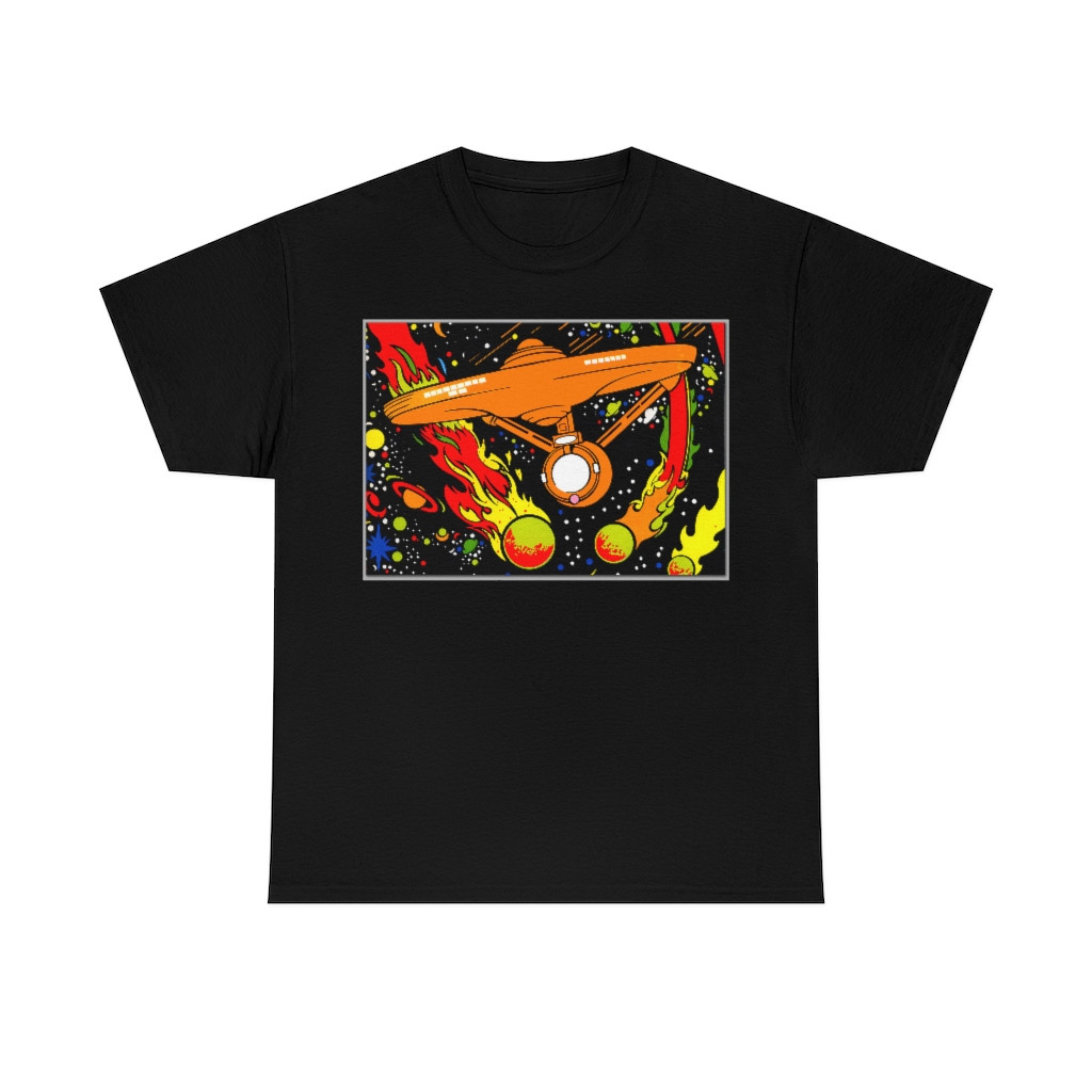 Star Trek Animated Series USS Enterprise black light Unisex Heavy Cotton Tee