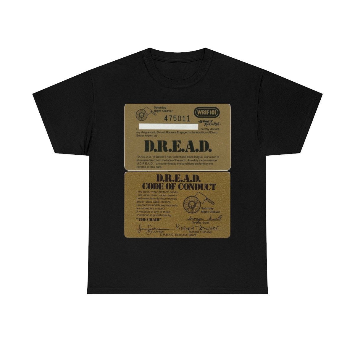 DREAD Card WRIF Detroit Rockers Engaged in Abolition of Disco Short Sleeve Tee