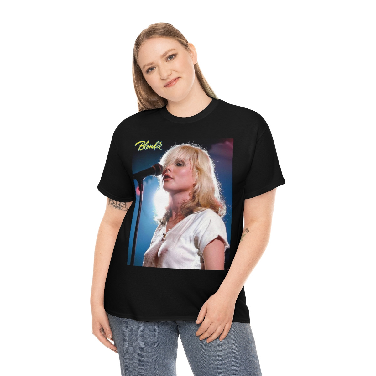 Debbie Harry of Blondie with headlights Unisex Heavy Cotton Tee