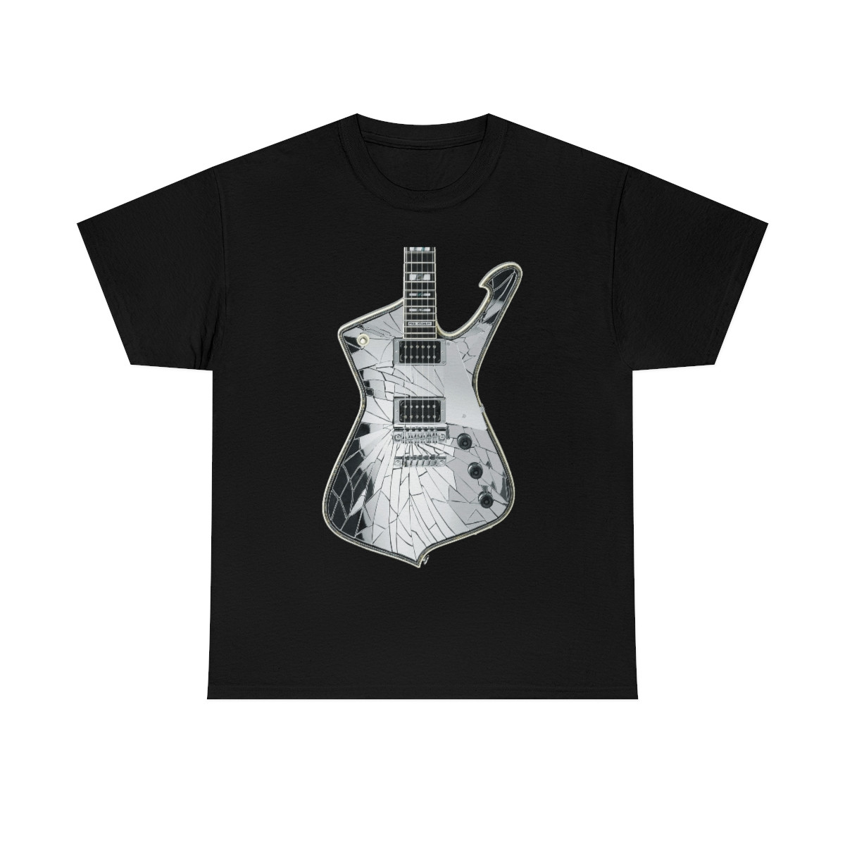 KISS Paul Stanley Cracked Mirror Iceman Guitar Men's Short Sleeve T Shirt