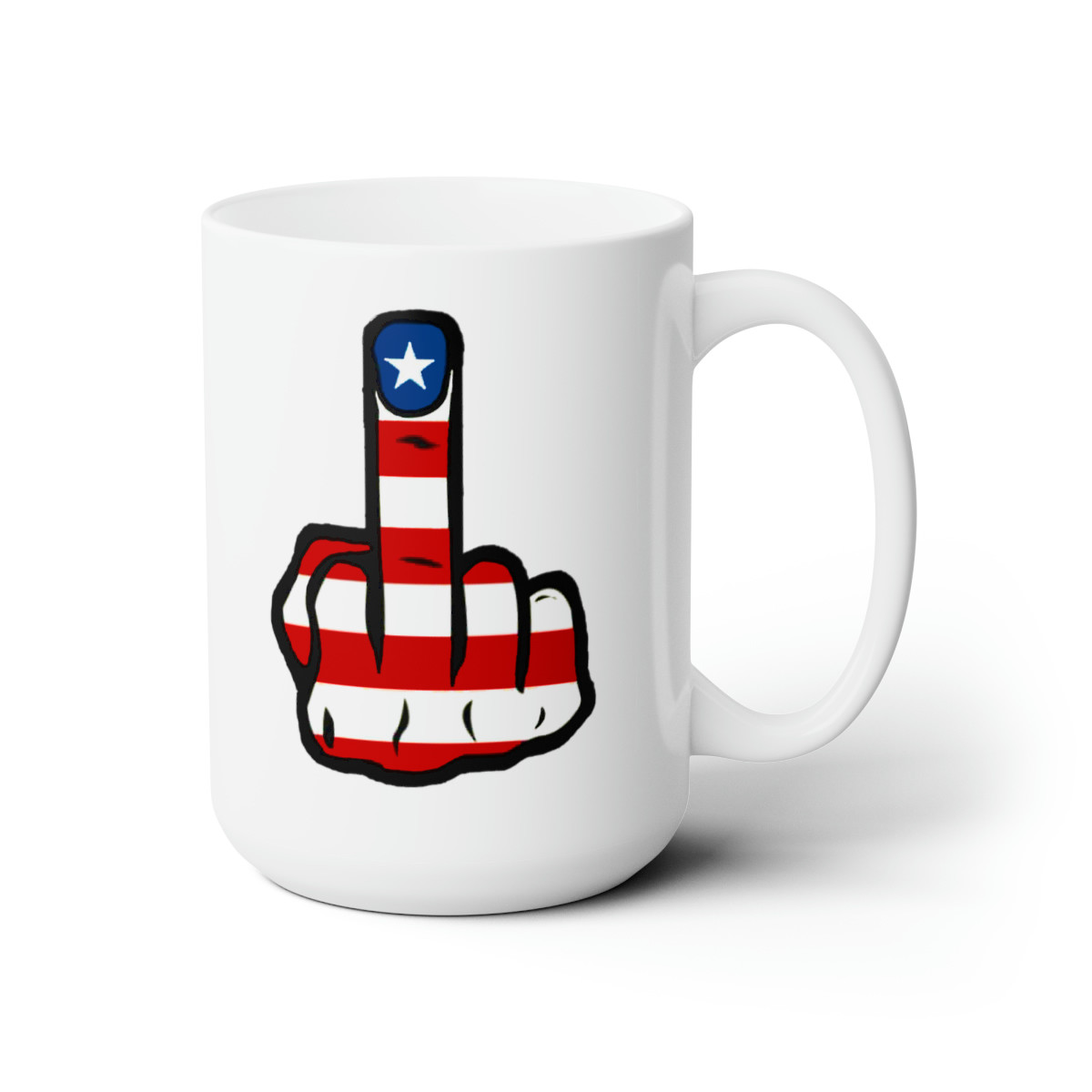 American Finger on white Mug 15oz