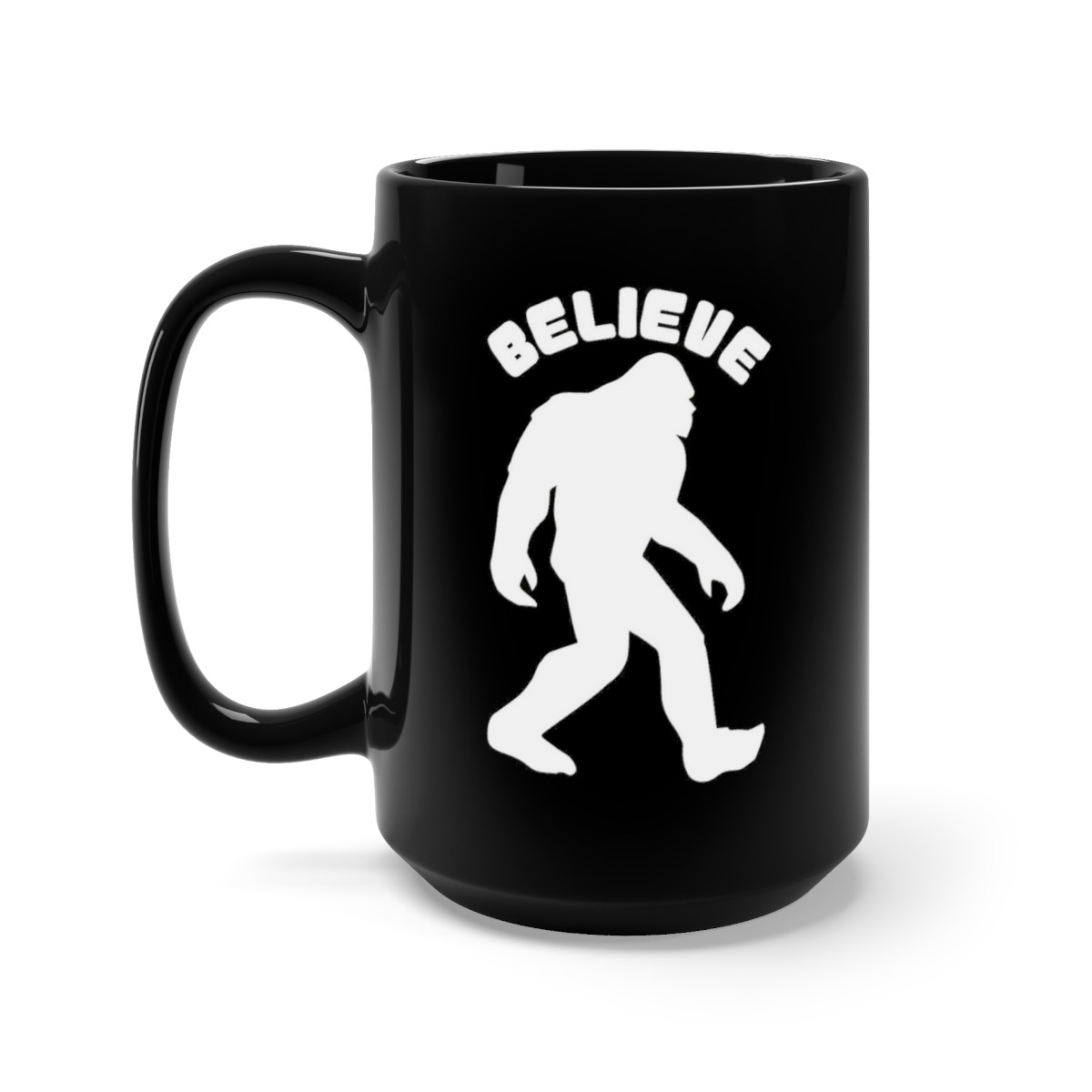 Believe in Big Foot  Black Mug 15oz