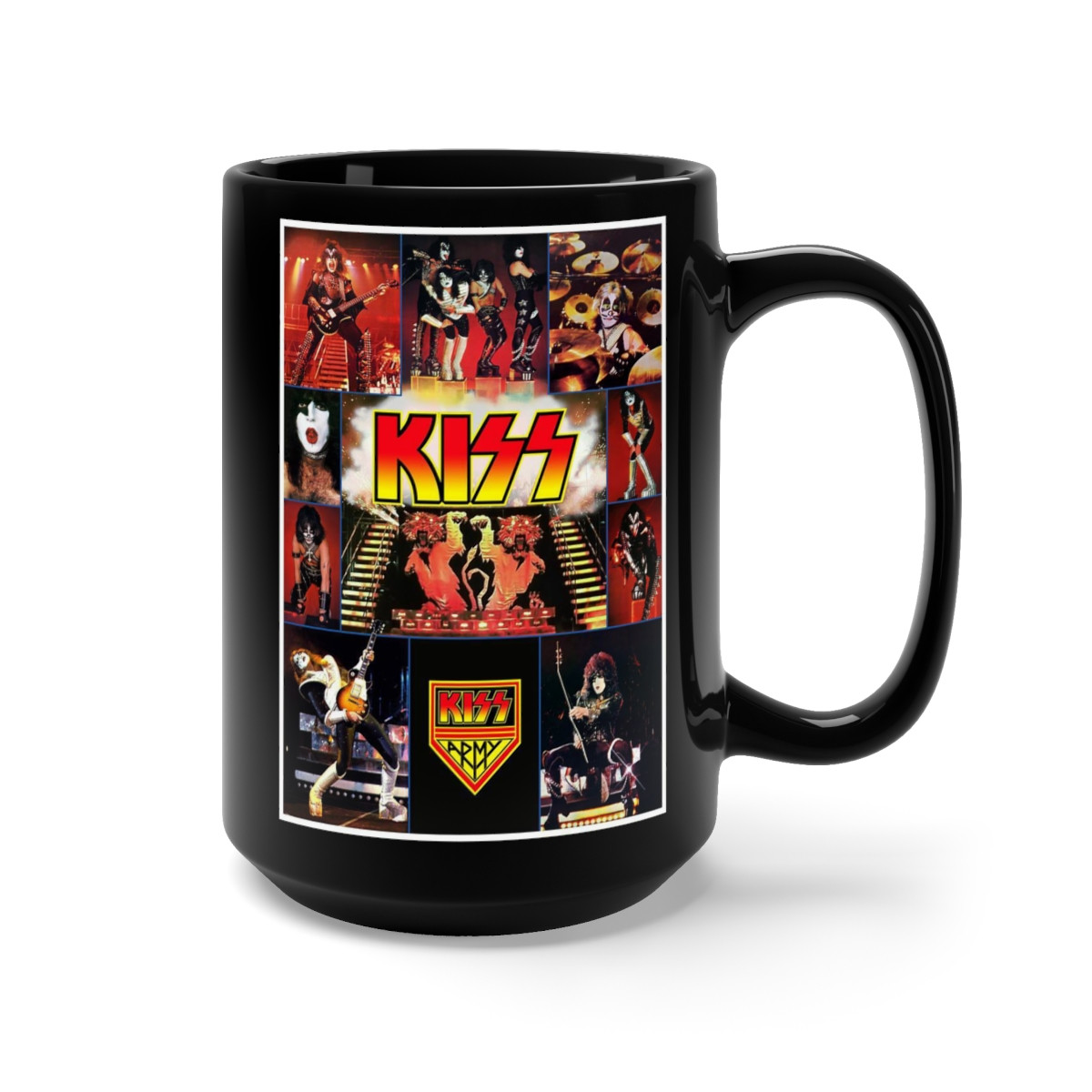 KISS vintage Poster Black Mug 15oz