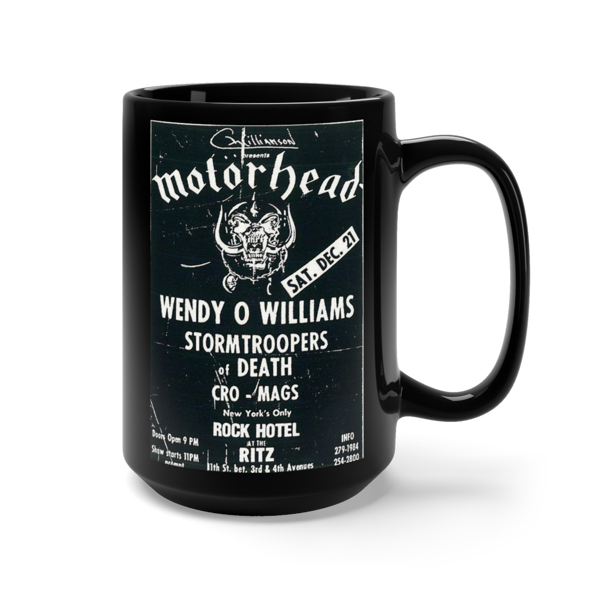 Motorhead show poster  Black Mug 15oz