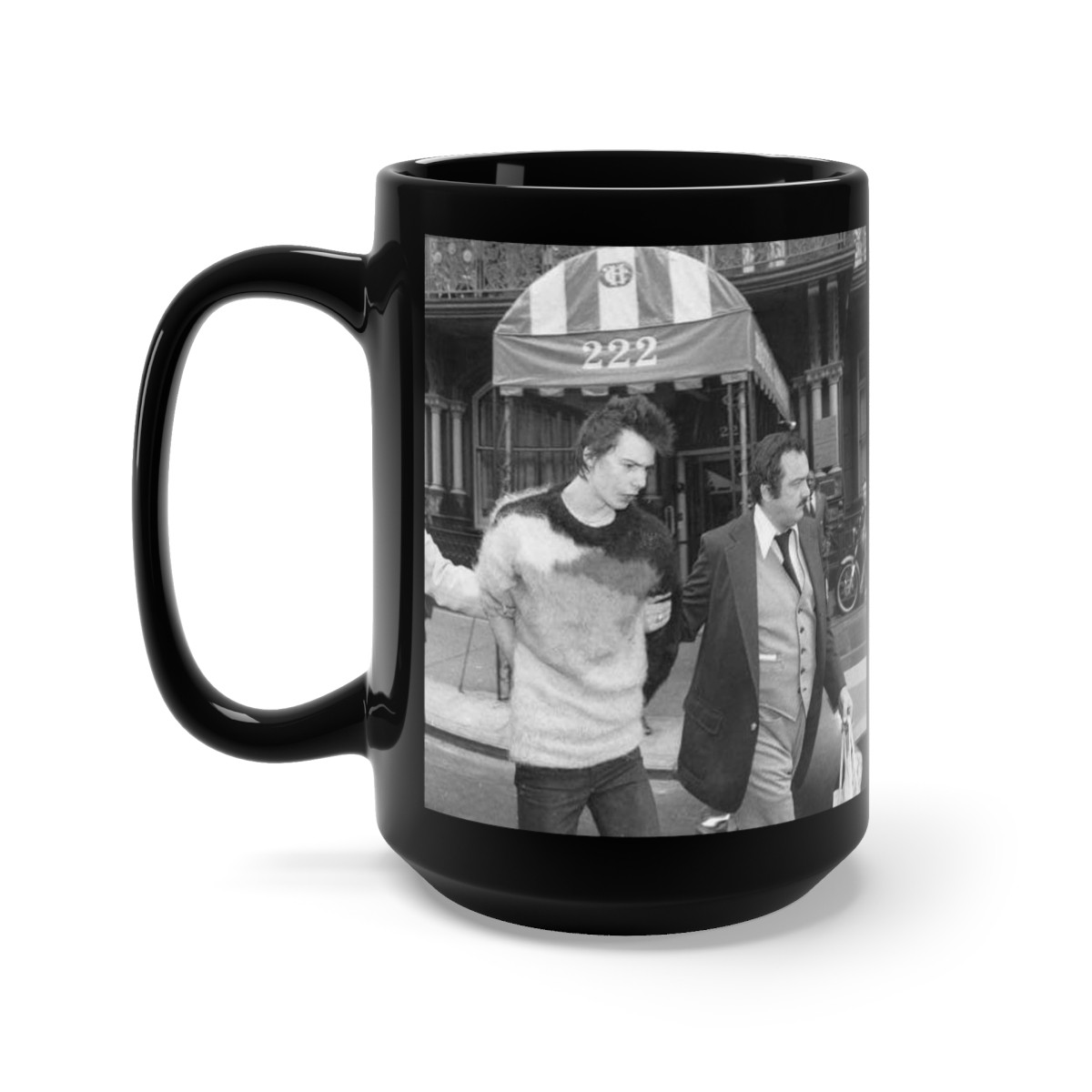 Sid Vicious Arrested for Murder  Black Mug 15oz