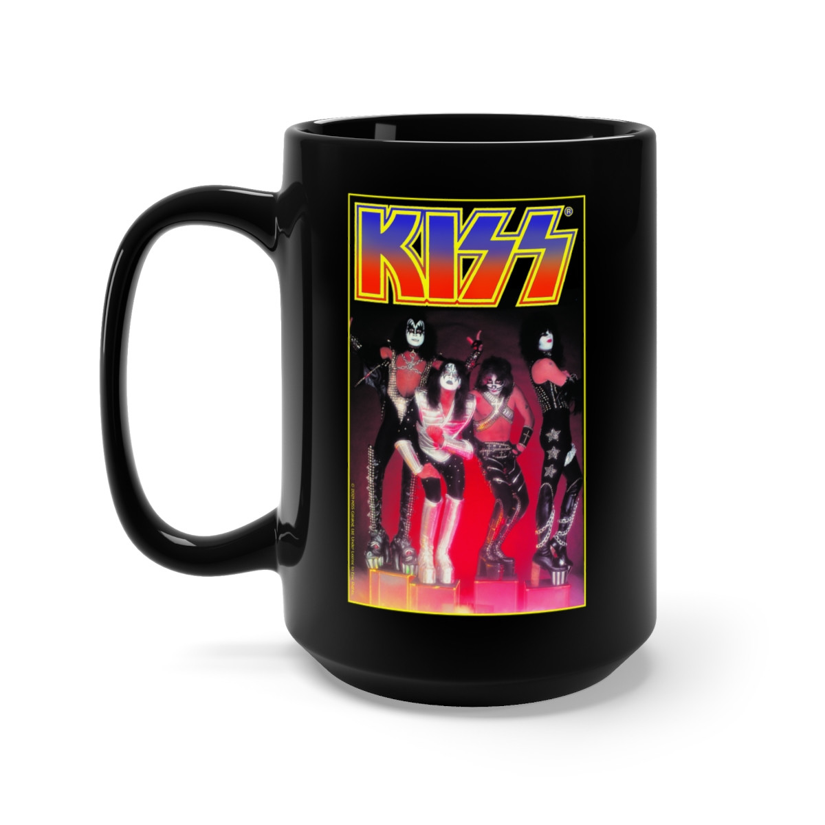 KISS Cubes Poster 3  Black Mug 15oz