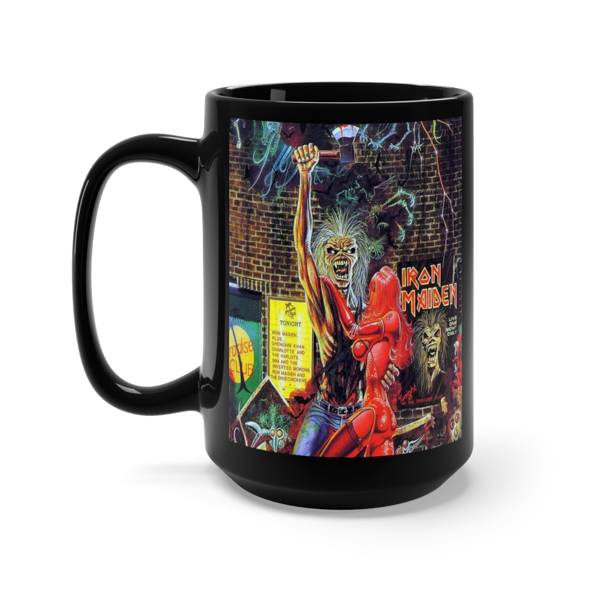 Iron Maiden Eddie and his robot babe Black Mug 15oz