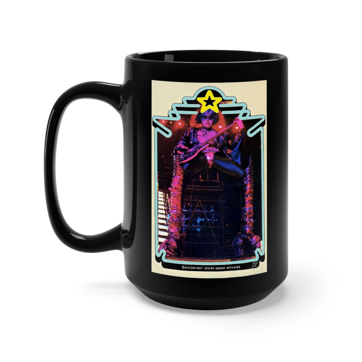 KISS card Gene Simmons card 1 Black Mug 15oz