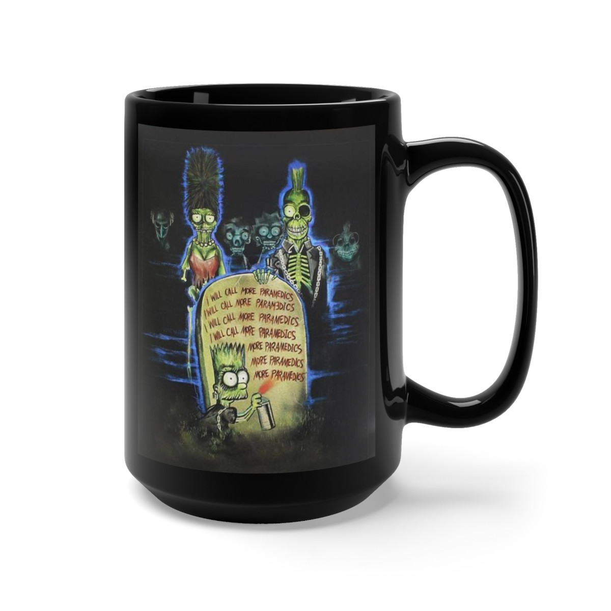 Simpsons Return Of The Living Dead Poster  Black Mug 15oz