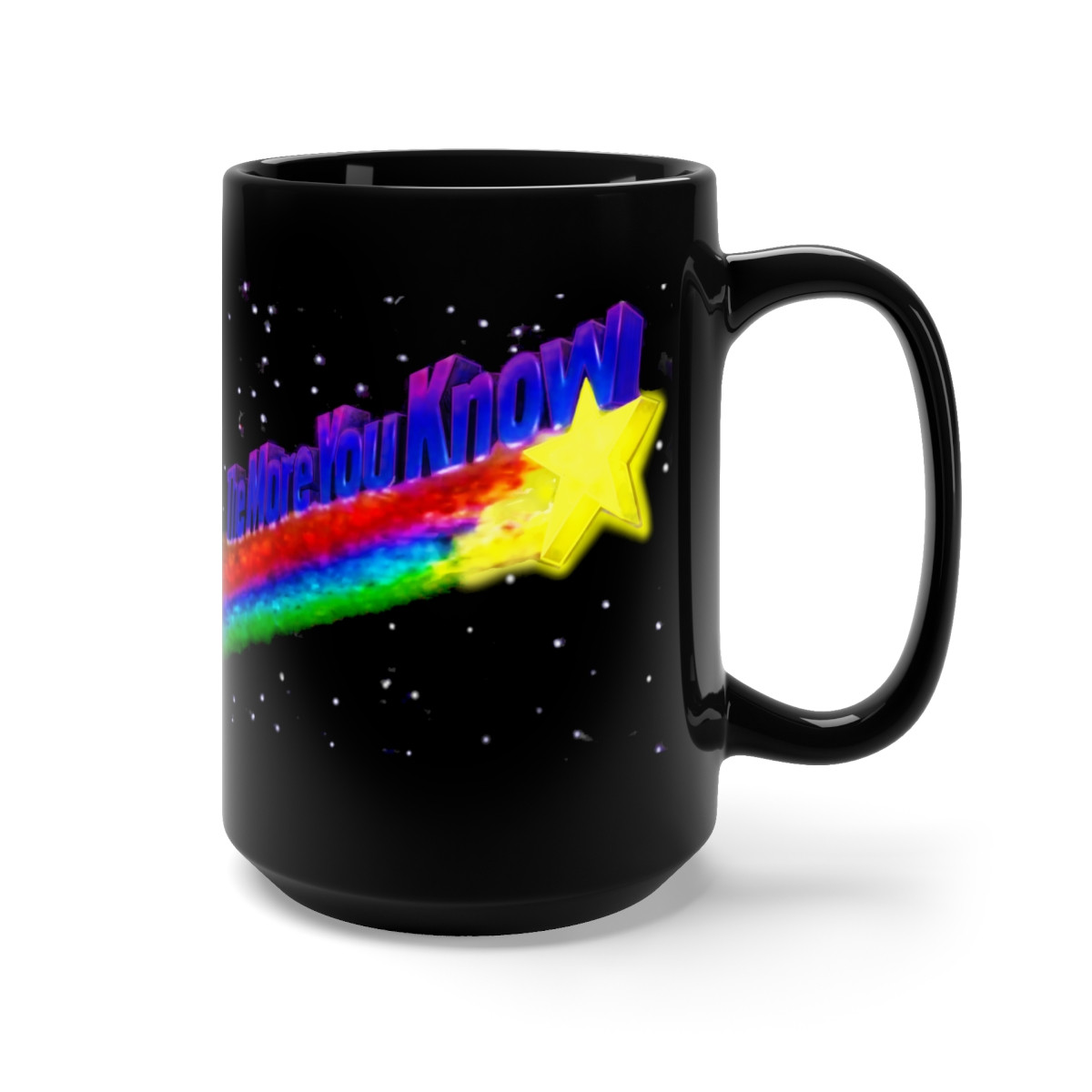 The More You Know retro 80's NBC clip Black Mug 15oz