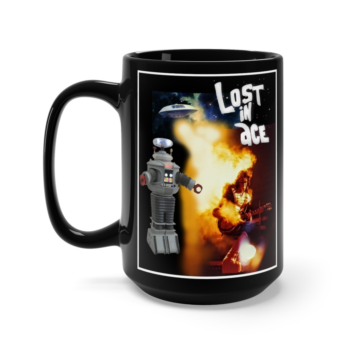 Space Ace Frehey of KISS Lost in Ace  Black Mug 15oz