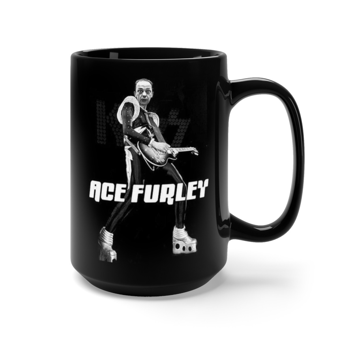 Ace Furley Kiss Three's Company mash up  Black Mug 15oz
