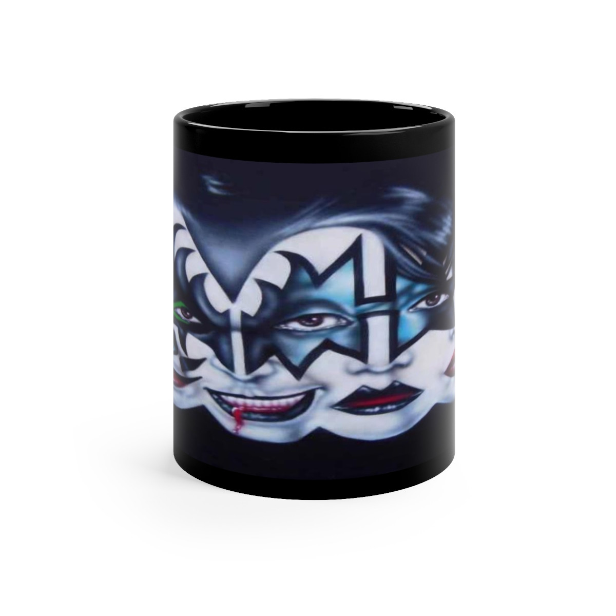KISS MORPHED Faces Believe Black mug 11oz