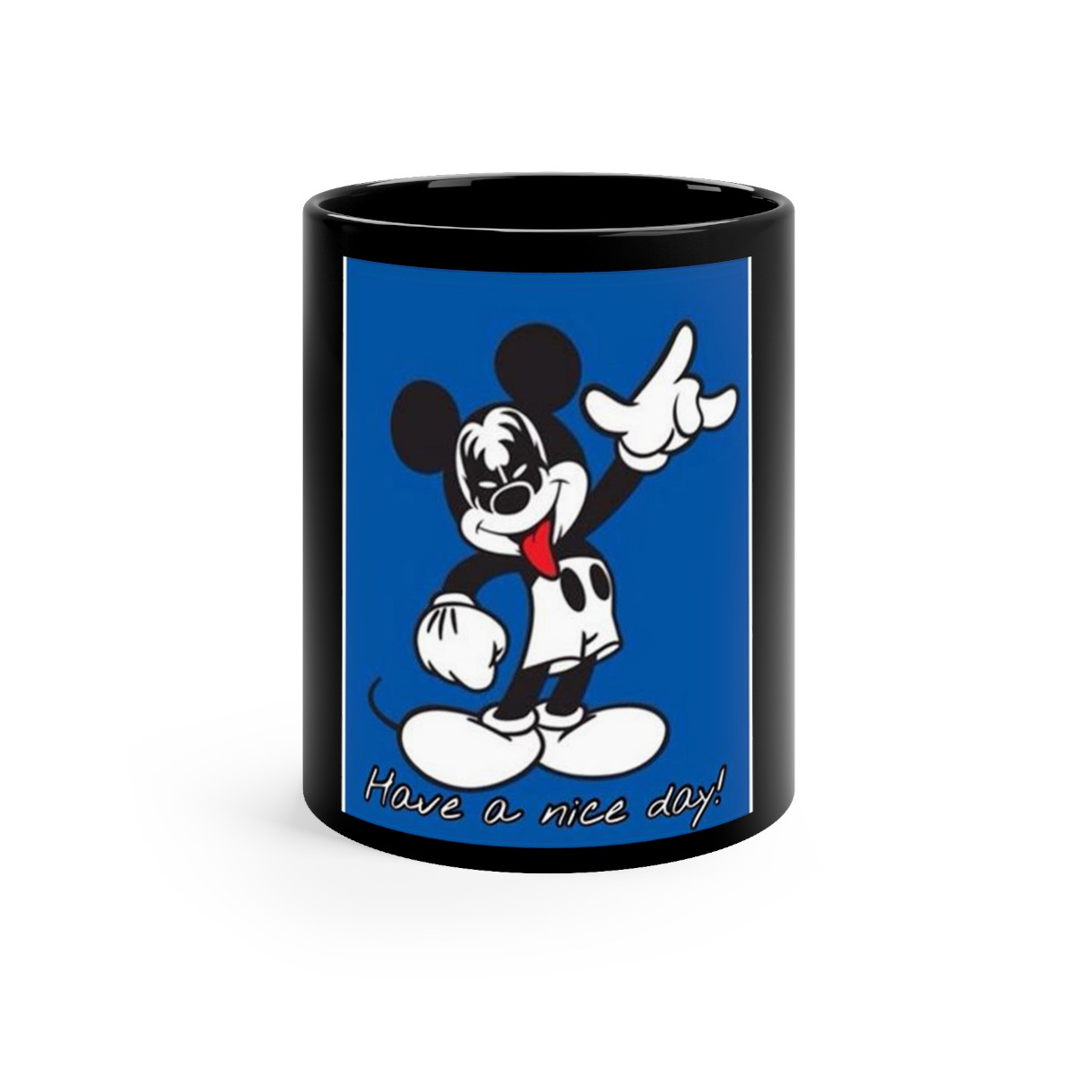 KISS FAN Mickey Mouse Black mug 11oz