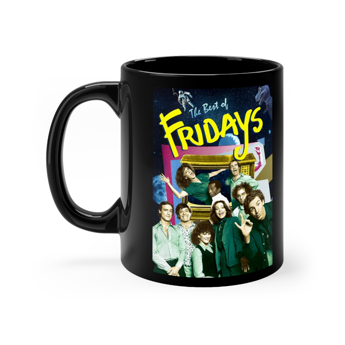 FRIDAYS Television Show From the 80's Black mug 11oz