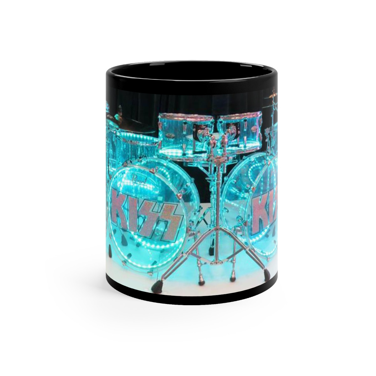 KISS Eric Singer's LITUP Pearl Acrylic Drumset Black mug 11oz