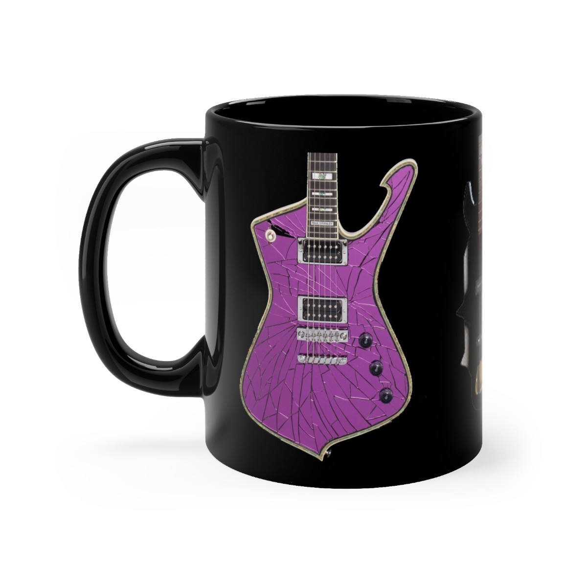  KISS Guitars # 2 All 3 used by Paul Gene and Ace mug 11oz
