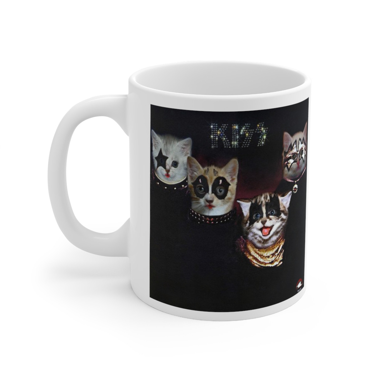 KISS Kittens 1st record Cat Rock all night white Mug 11oz