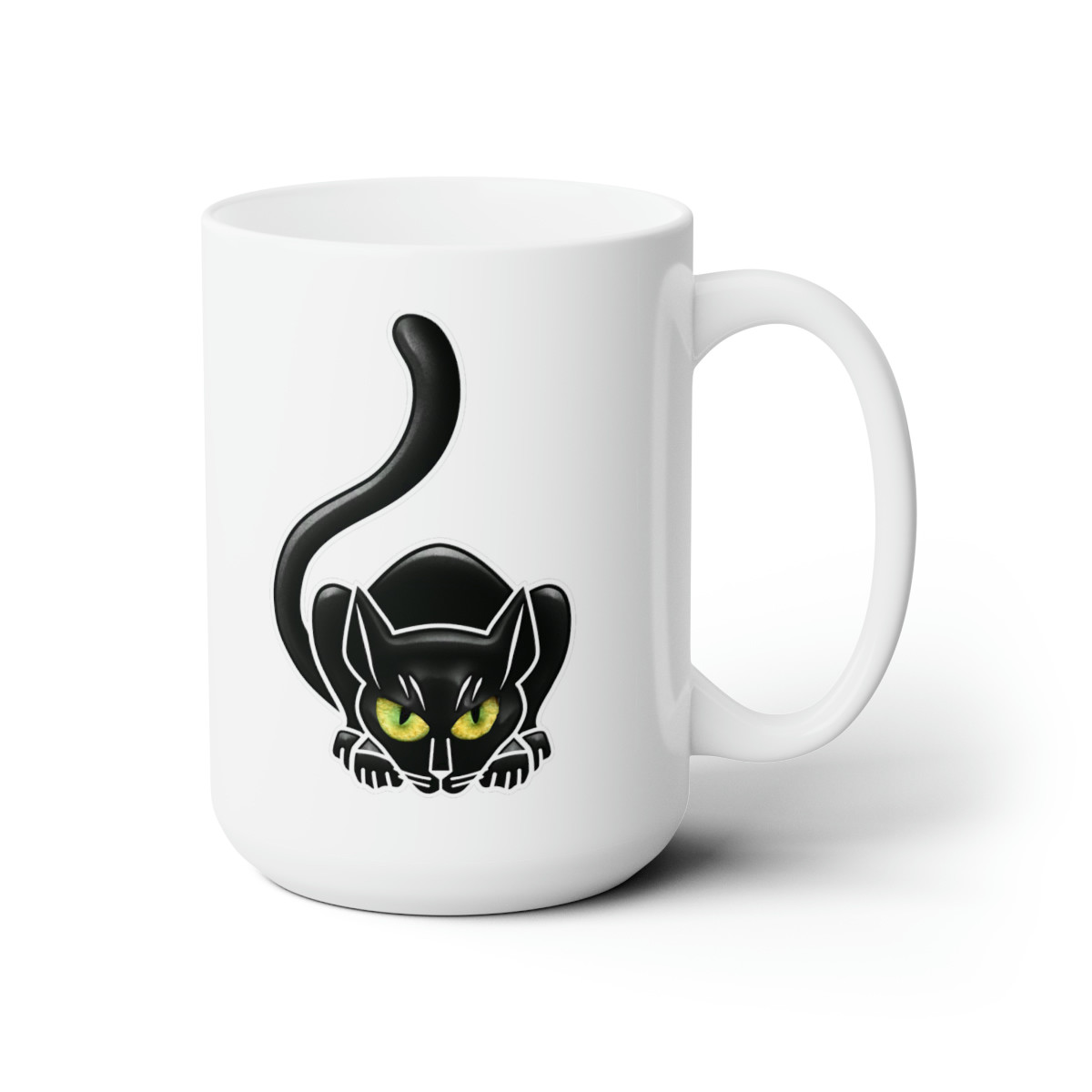 Sneaky Black Cat like Peter Criss wore in kiss white Ceramic Mug 15oz