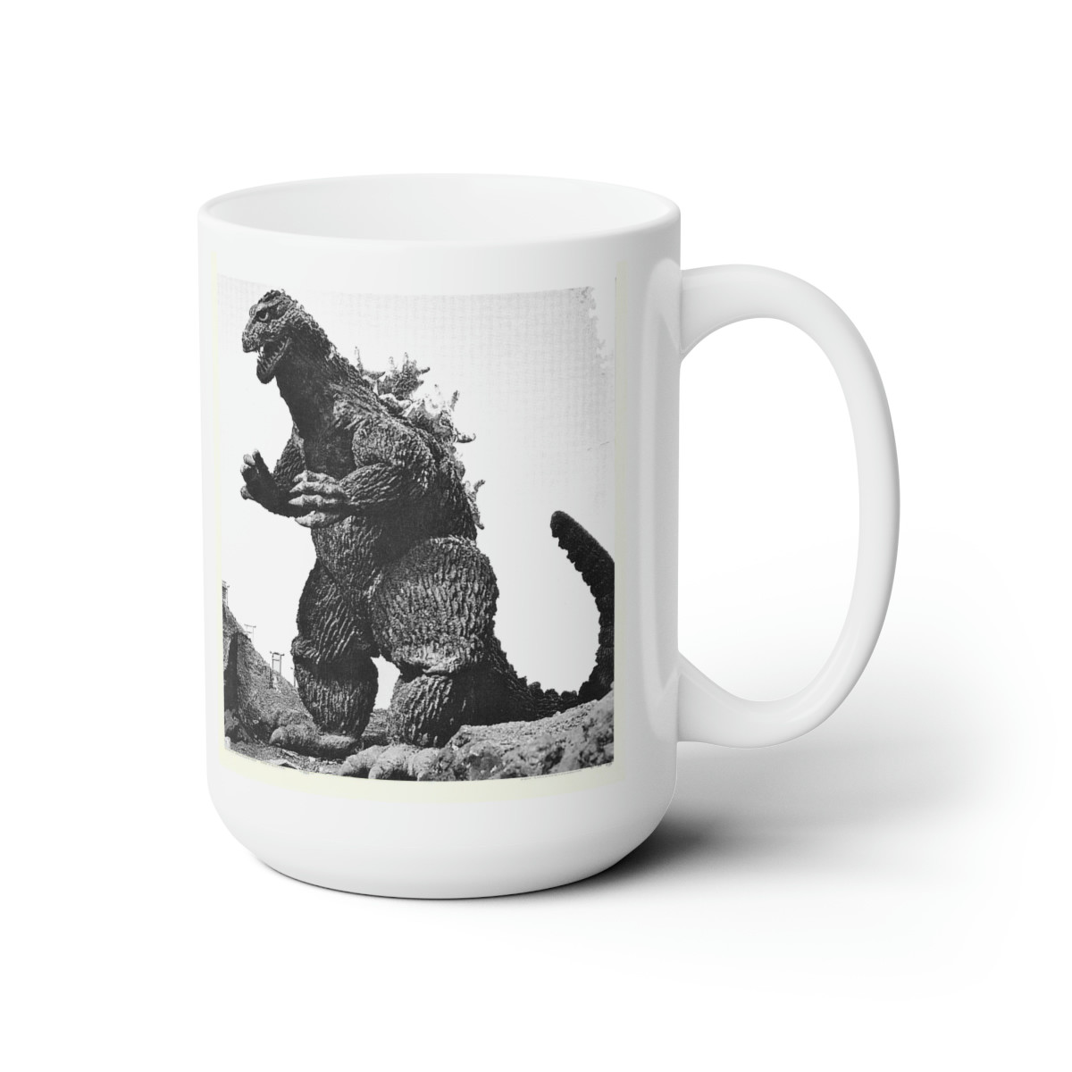 GODZILLA On White Mug 15oz