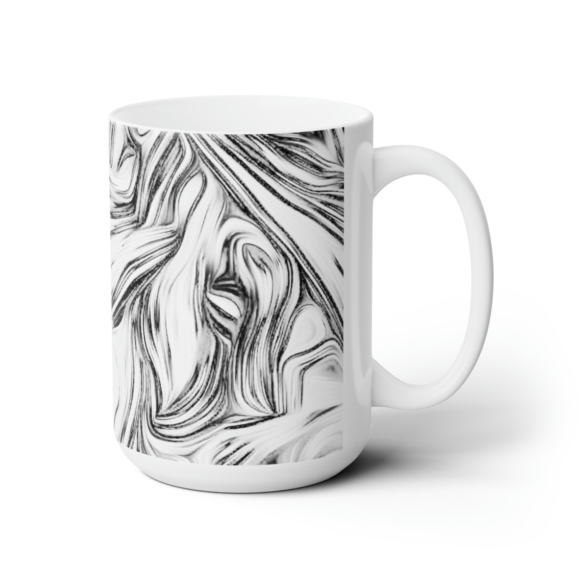 Swirl number 8 on white Mug 15oz