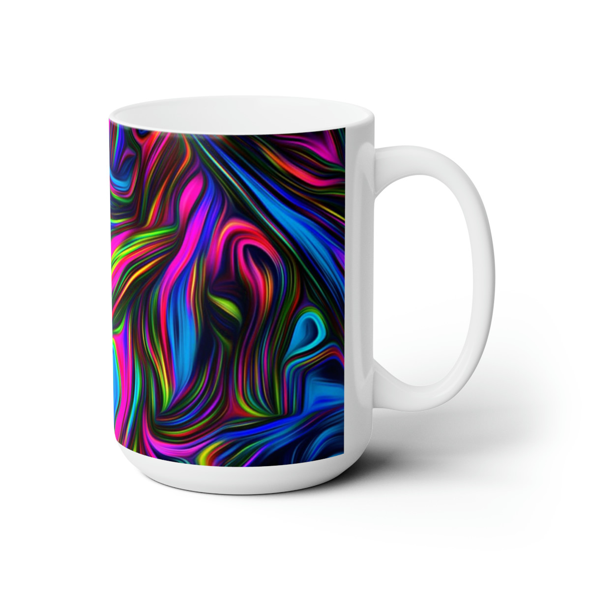 Swirl number 1 on white Mug 15oz