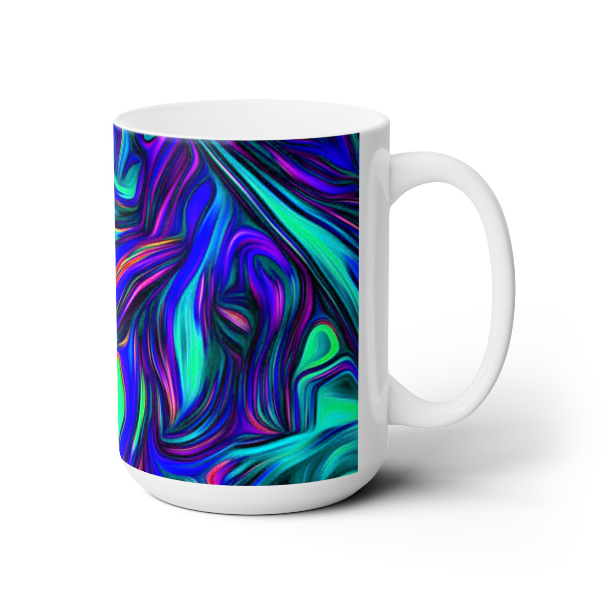 Swirl number 5 on white Mug 15oz