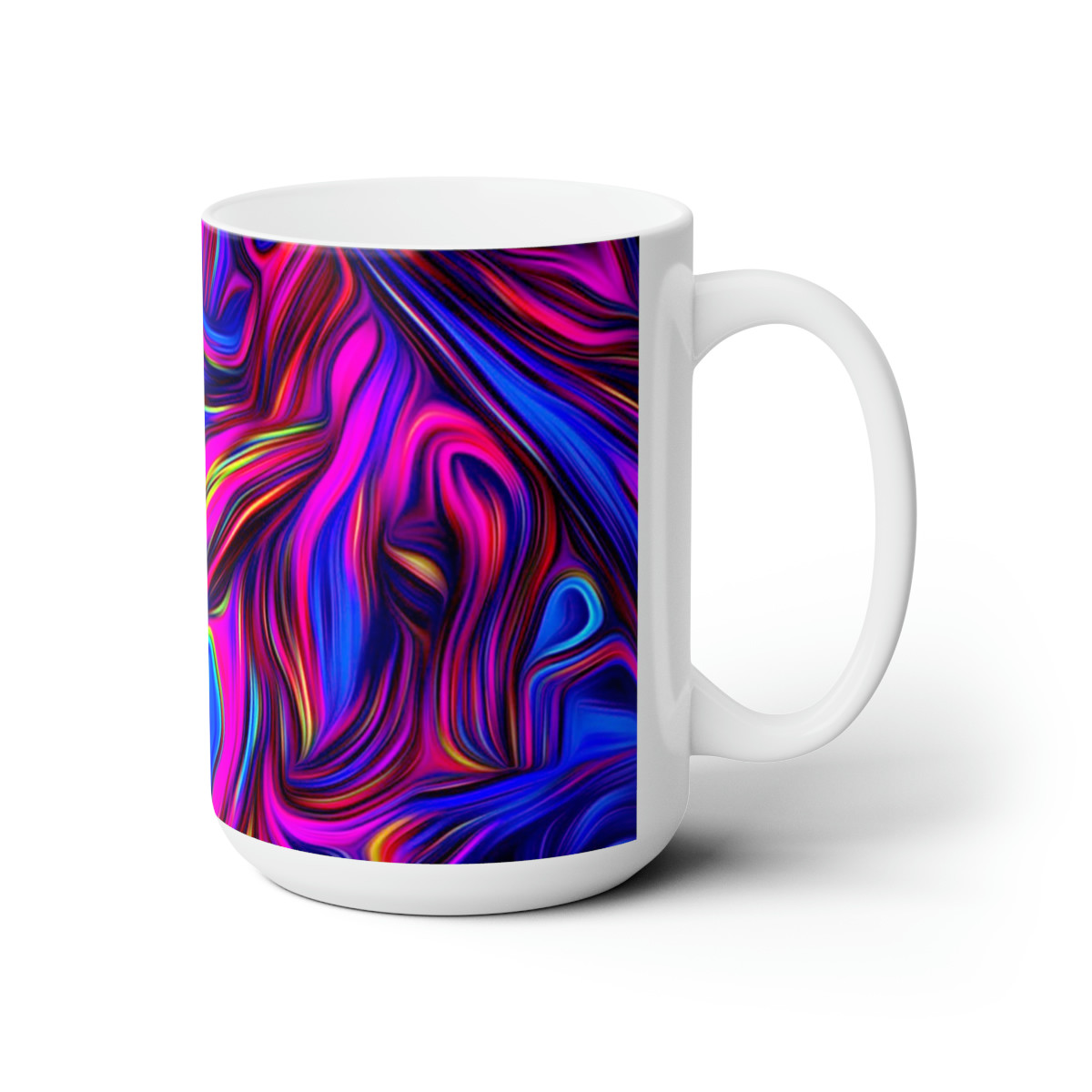 Swirl number 3 on white Mug 15oz