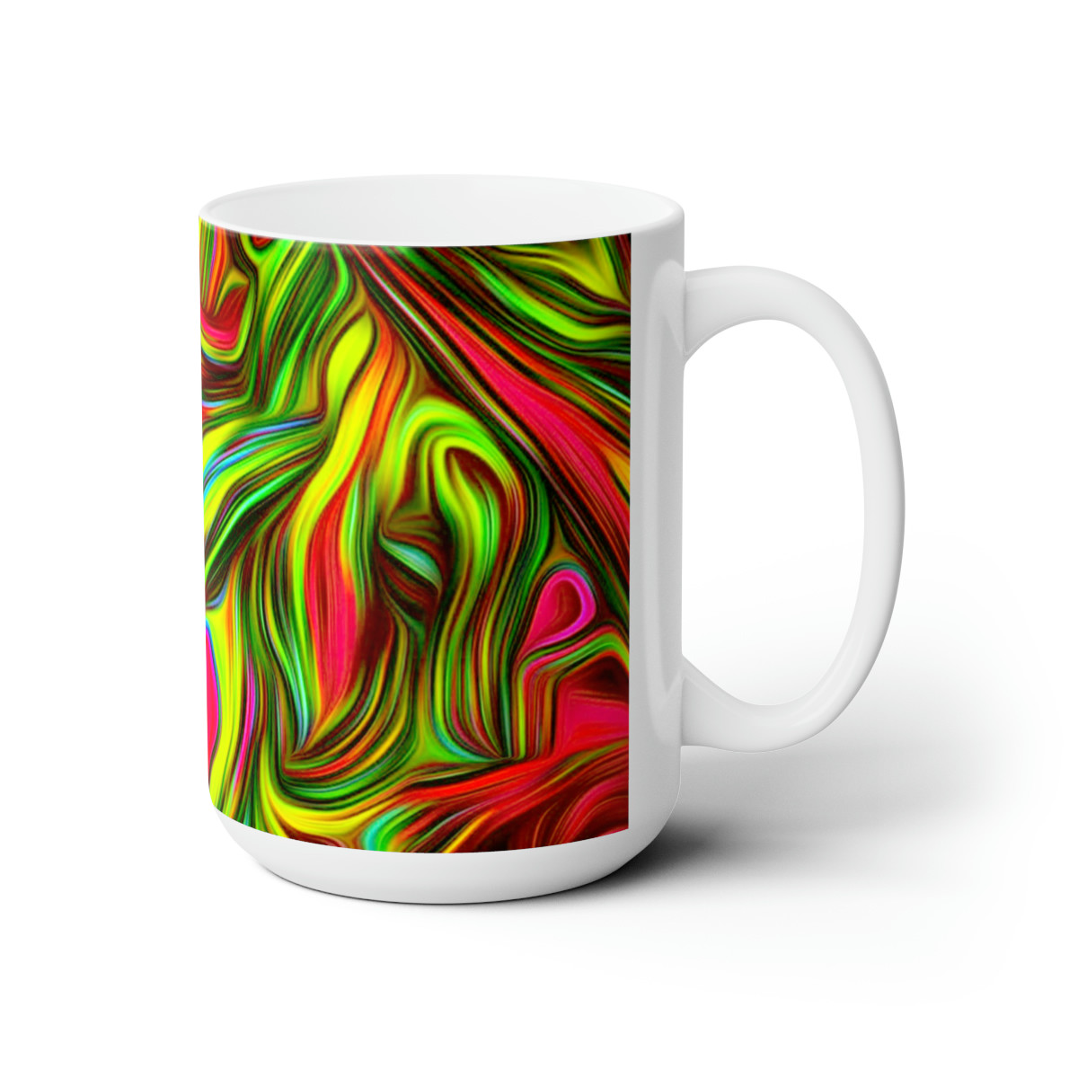Swirl number 4 on white Mug 15oz