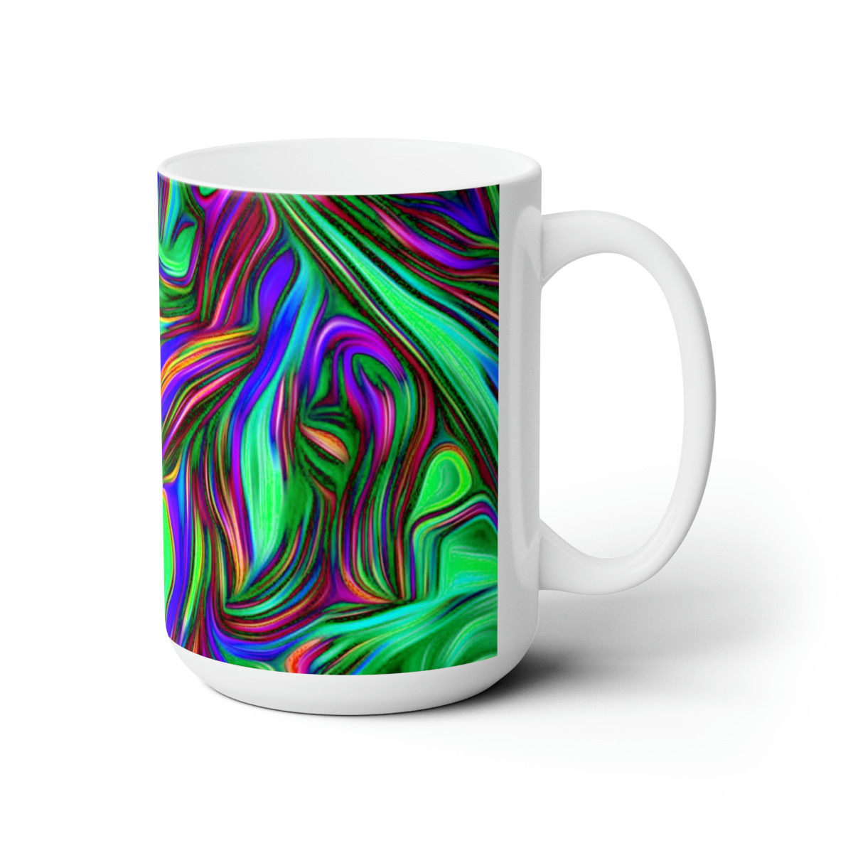 Swirl number 6 on white Mug 15oz