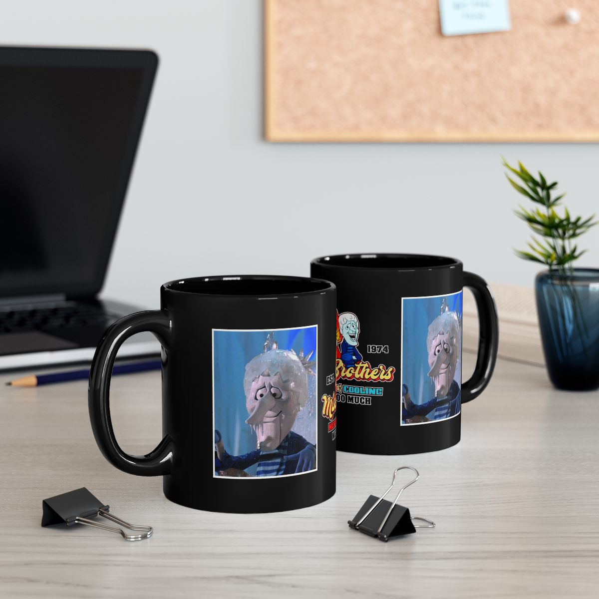 Christmas Snow Miser The Year w/o Santa Miser Bros Black mug 11oz