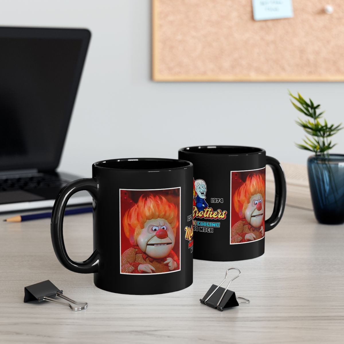 Christmas Heat Miser The Year w/o Santa Miser Bros Black mug 11oz