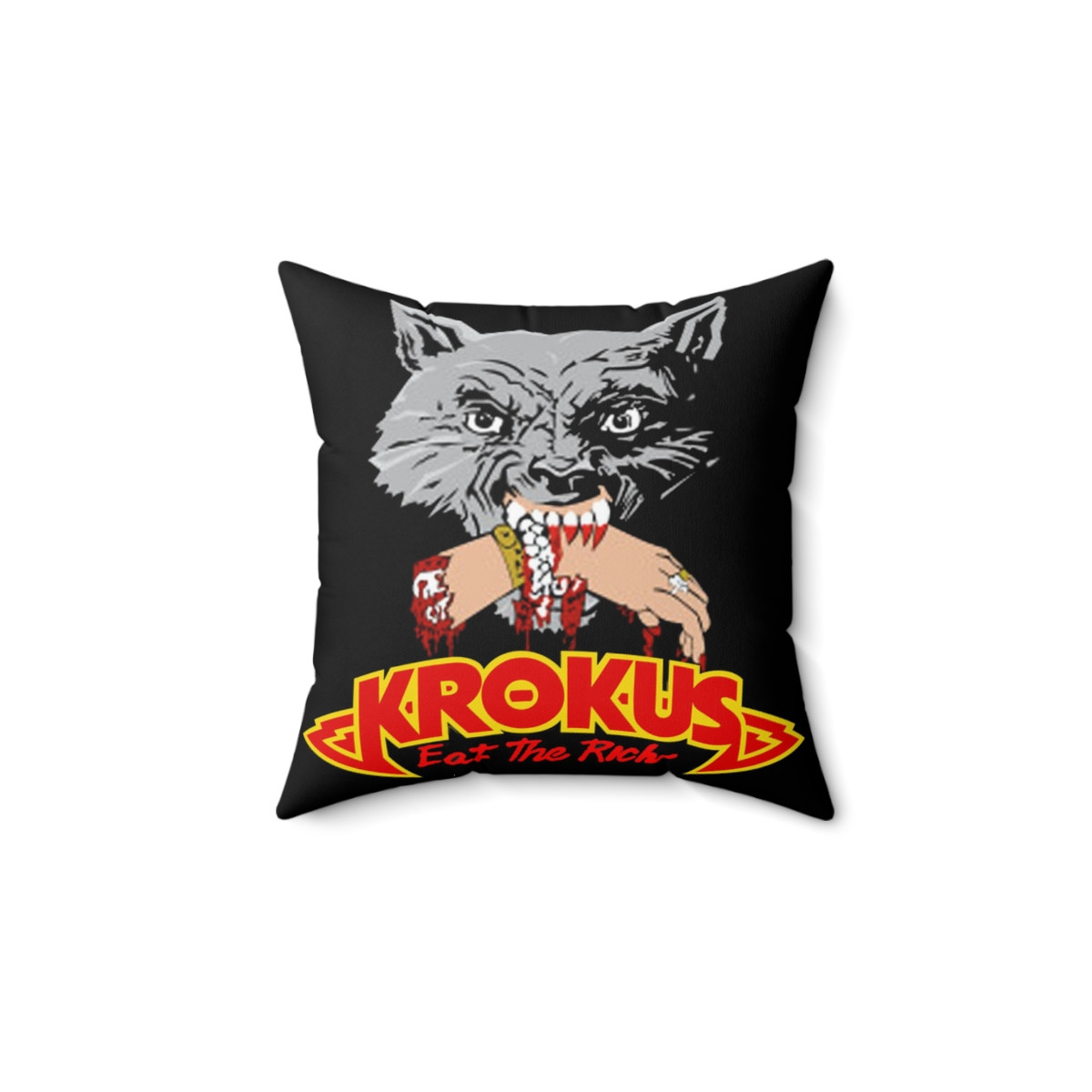 KROKUS Eat The Rich Pillow Spun Polyester Square Pillow gift