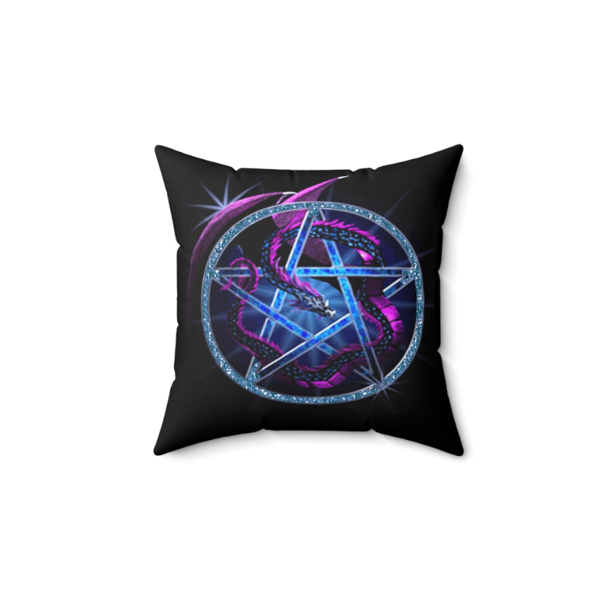 Dragon Pentacle Blue Spun Polyester Square Pillow gift