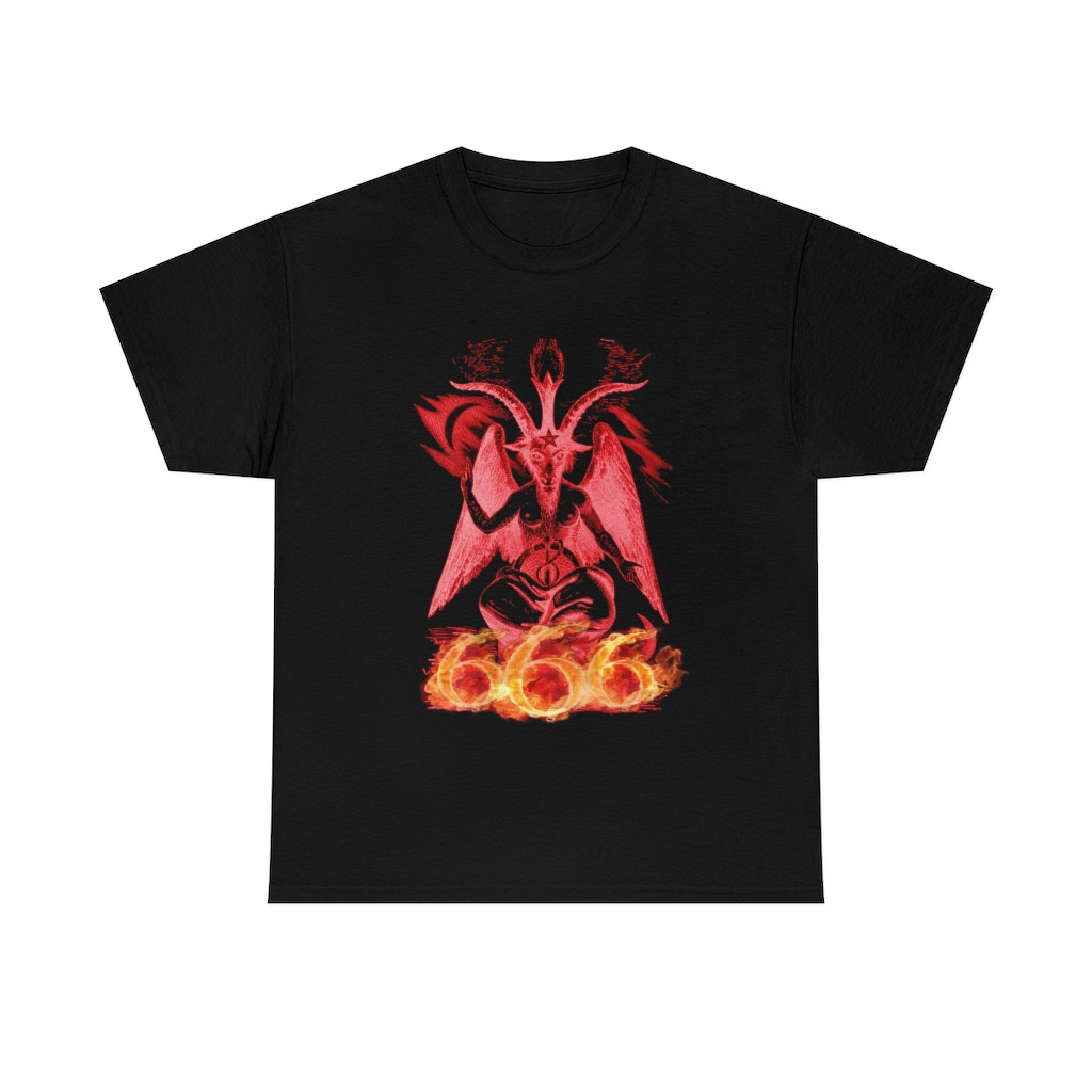 The Baphomet beast 666 blood red  Unisex Heavy Cotton Tee