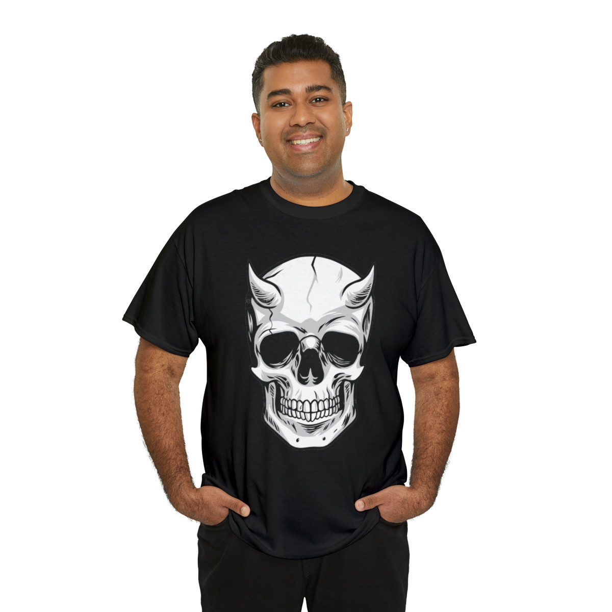 Skull With Horns Short Sleeve Tee