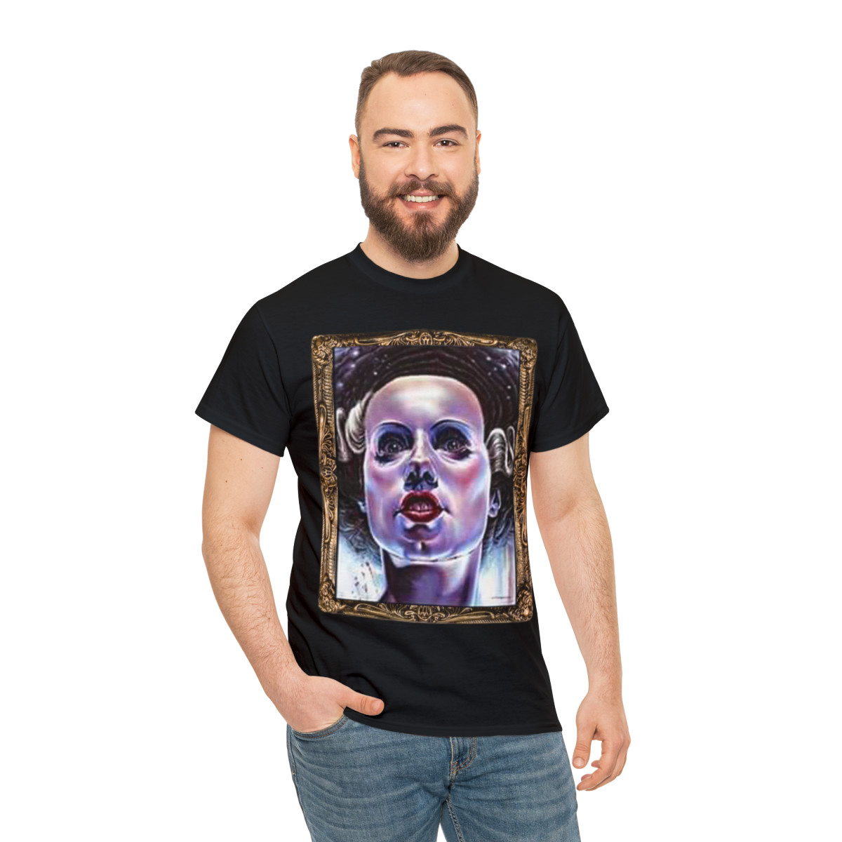 Bride Of FRANKENSTEIN CREATURE of Evil of Horror  Unisex Heavy Cotton Tee