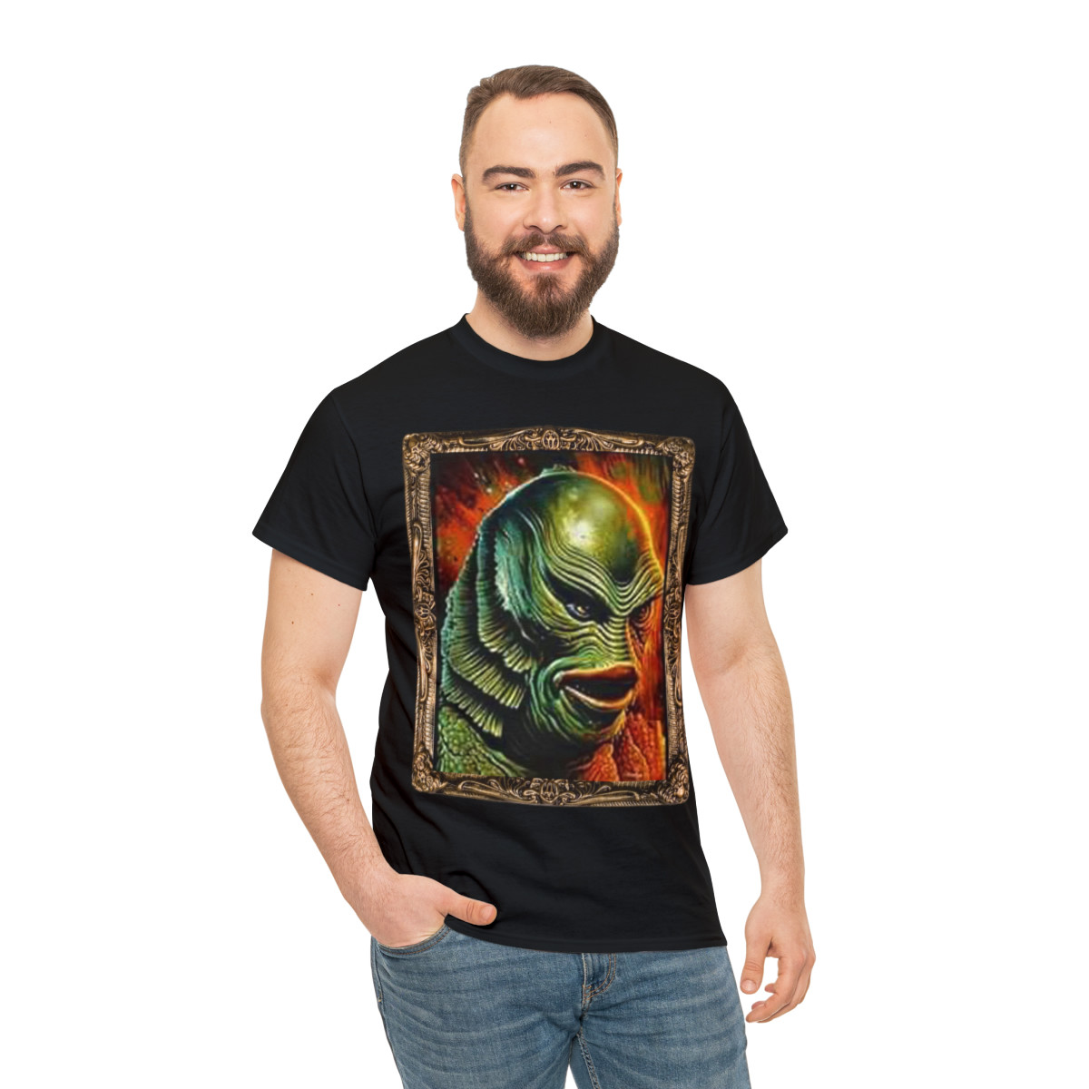 CREATURE of the Black Lagoon of Evil of Horror  Unisex Heavy Cotton Tee