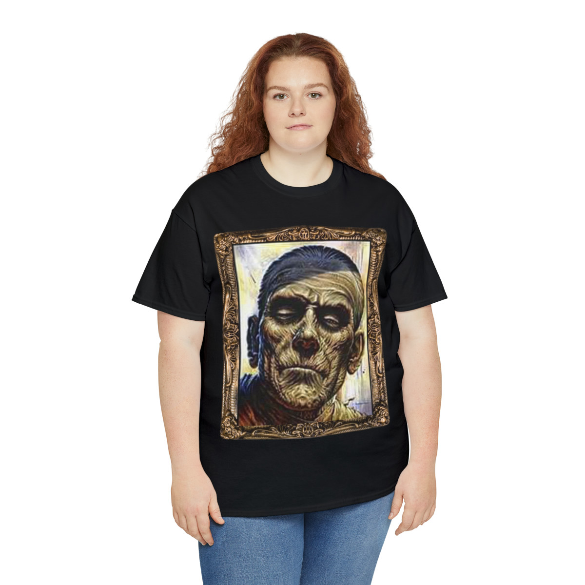 MUMMY Portrait of Evil of Horror  Unisex Heavy Cotton Tee