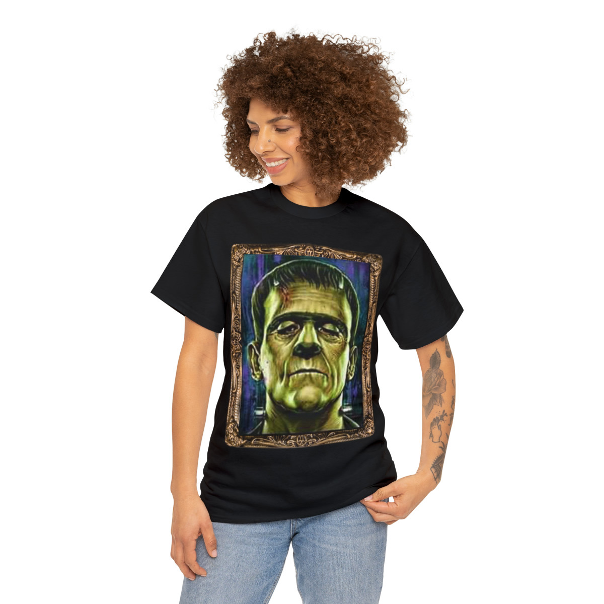 FRANKENSTEIN CREATURE of Evil of Horror  Unisex Heavy Cotton Tee