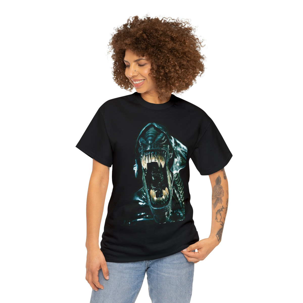 Alien Creature Attacks Unisex Heavy Cotton Tee