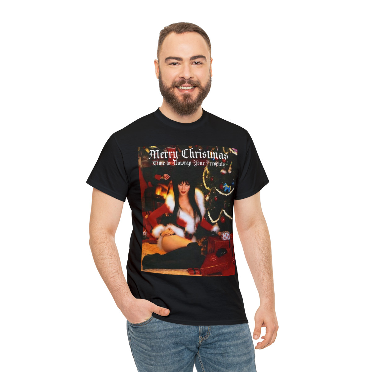 ELVIRA Merry Christmas Time To Unwrap your Presents Unisex Heavy Cotton Tee