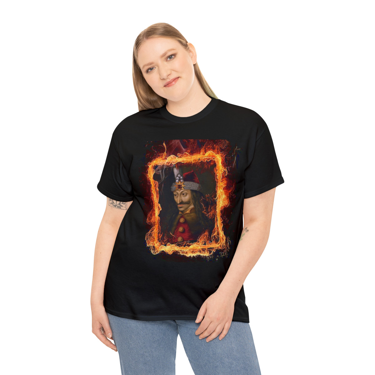 Flame Framed Vlad The Impaler Dracula Men's Short Sleeve Tee