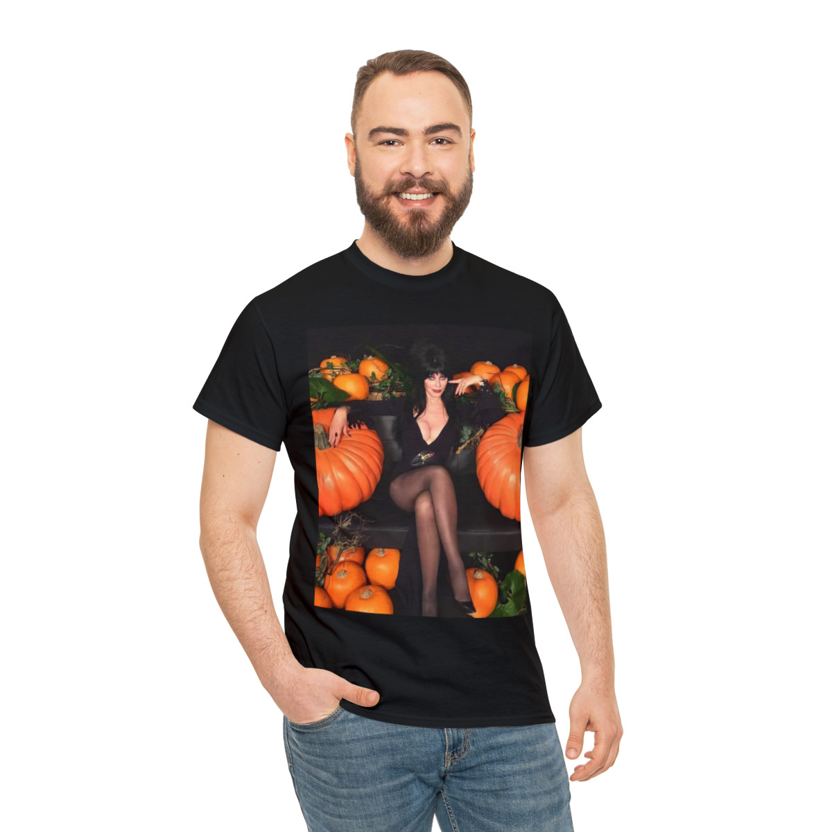Elvira Halloween Pumpkin Patch Unisex Short Sleeve Tee