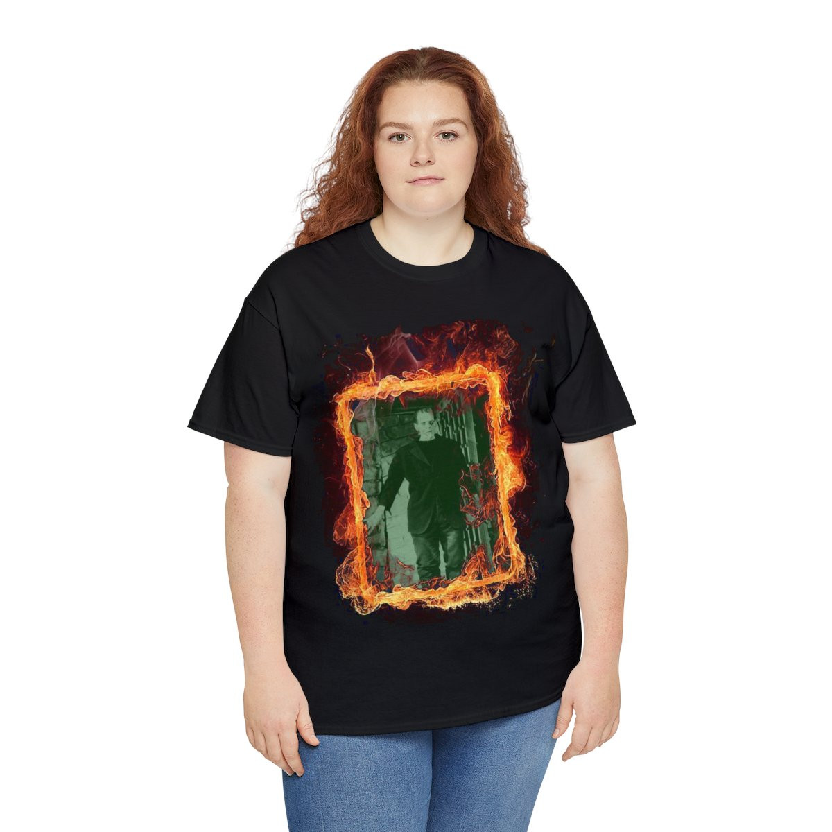 Flame framed Monster Frankenstein's monster Men's Short Sleeve Tee